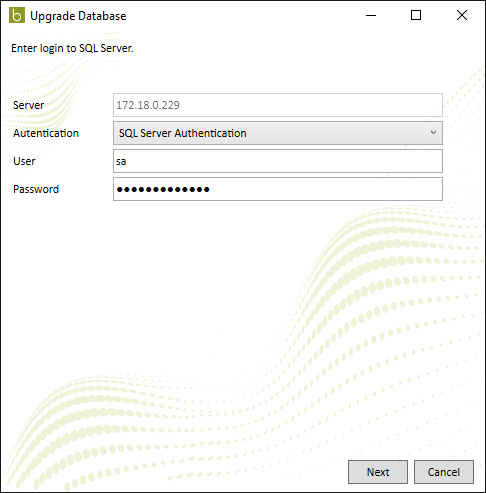 dbwizard.8.8.upgrade.credencials